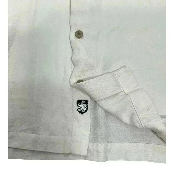 Nat Nash Shirt Men's Large Off White Textured Chevron Silk Cotton - Picture 8 of 9